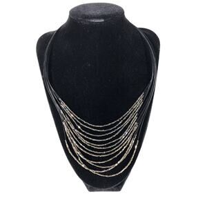 Draped Multistrand Beaded Necklace Earthy Brown Statement Jewelry